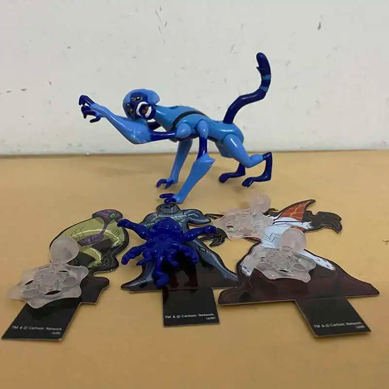 A blue Ben 10 Omnitrix Projector Watch toy figure in a dynamic pose.