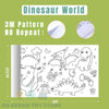 A drawing scroll for kids featuring dinosaur illustrations and patterns for DIY coloring.