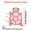 Pink plush turtle toy with a built-in sound generator suitable for small dogs and puppies