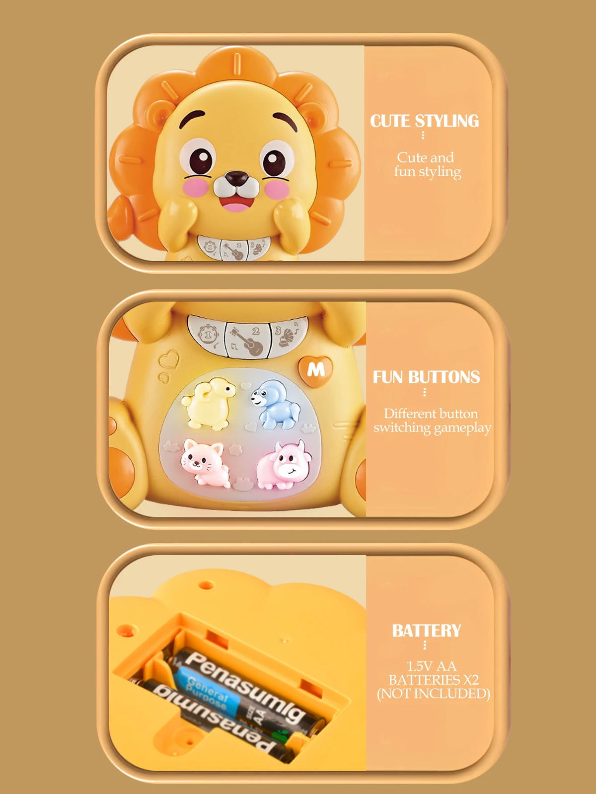 Interactive Musical Piano Toy with Animal Friends