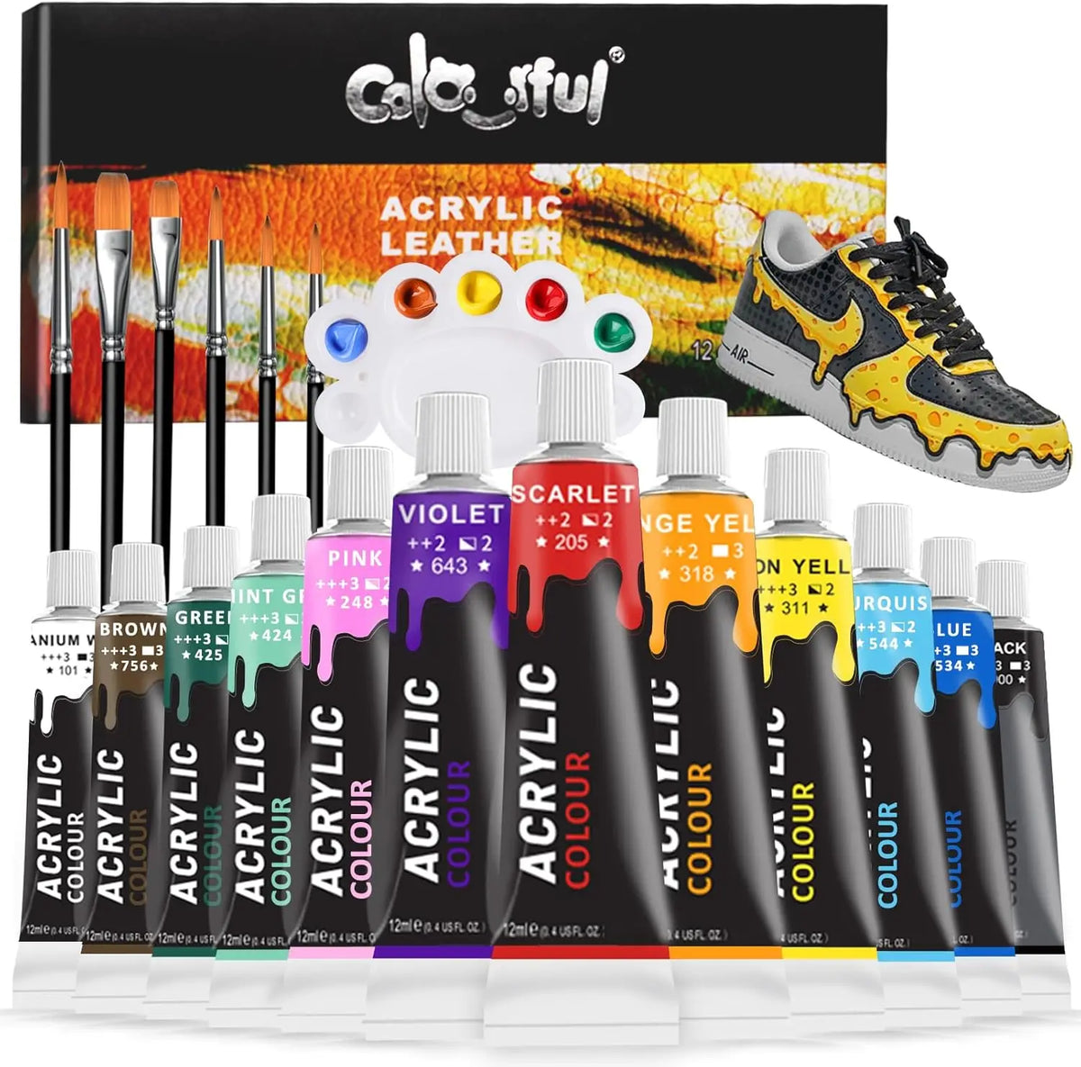 Professional Acrylic Leather Paint Set for Shoes, Bags & DIY Projects