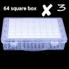 64-Slot Diamond Painting Storage Box with Clear Snap-Lid Containers