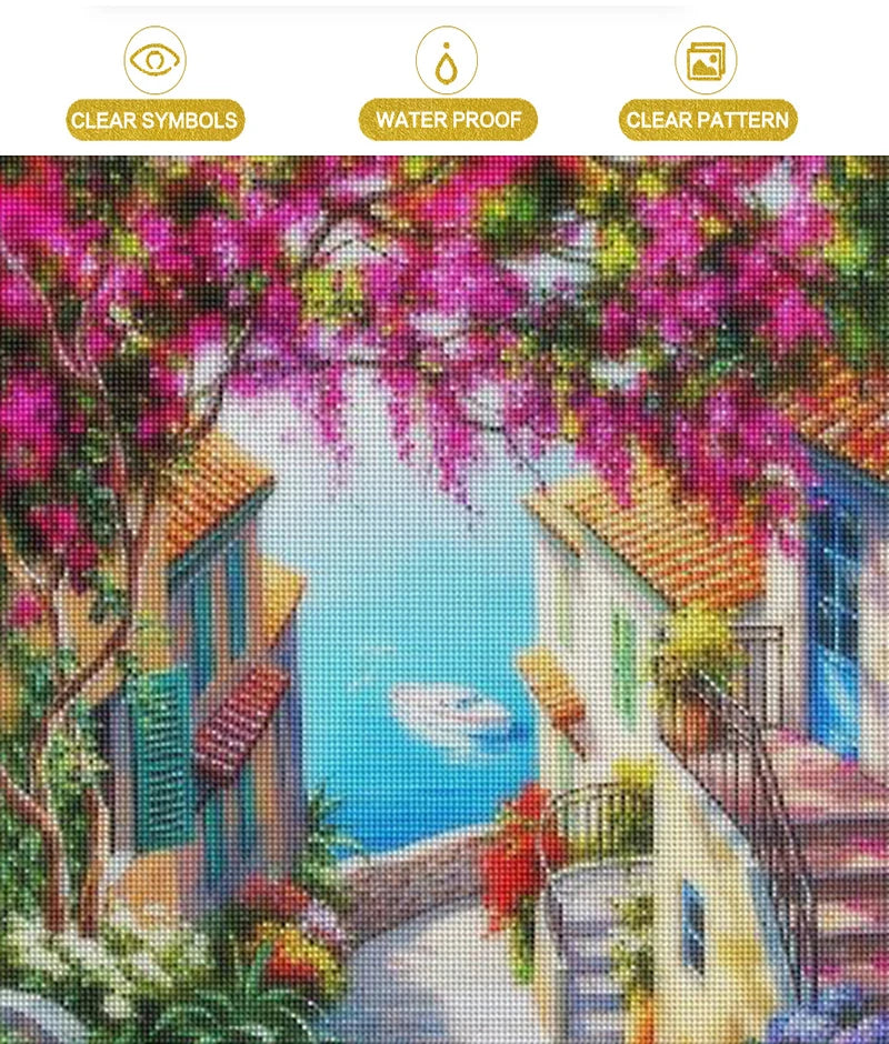 5D Diamond Painting Kit - Scenic Town Landscape Art