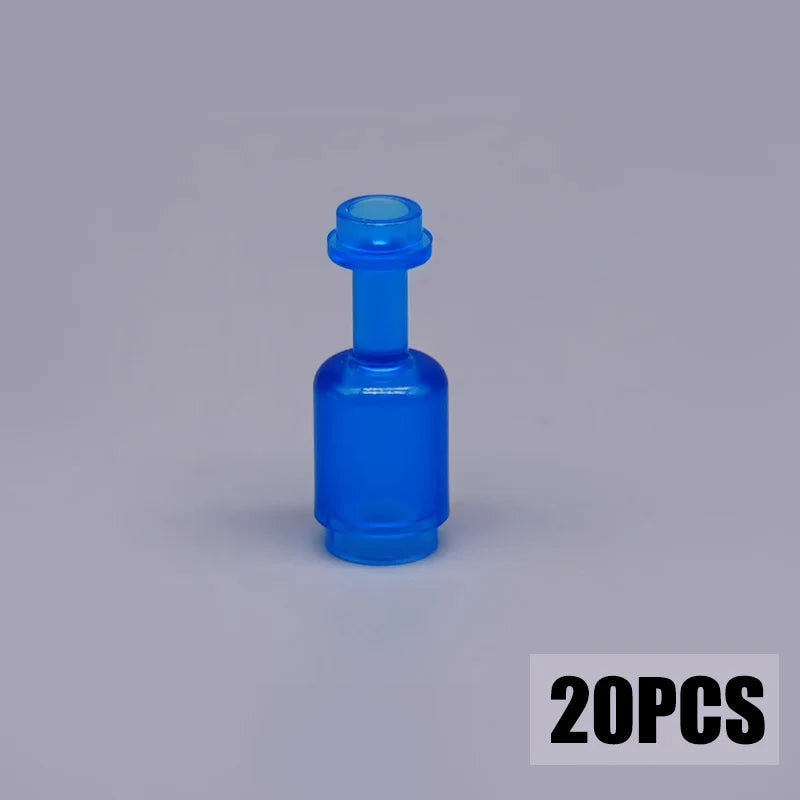 A single bright blue plastic bottle or container with a threaded neck and cap.