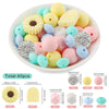 Silicone Focal Beads Set with Flower & Leaf Shapes for Jewelry Making