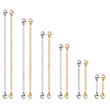 Stainless steel extension chains with lobster clasps for jewelry making