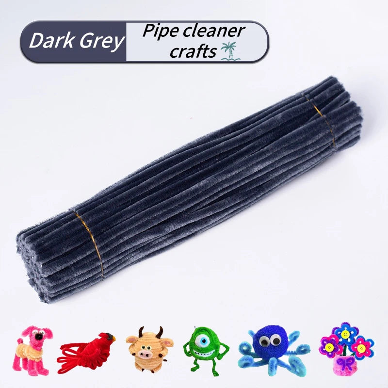 100-Piece Chenille Stem Pipe Cleaners for Crafts & Decor