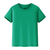A solid teal green short-sleeved t-shirt for kids.
