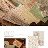 A collection of vintage decorative paper sheets in various floral and patterned designs for scrapbooking.