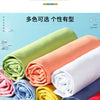 A variety of rolled fabric swatches in pastel and bright colors, including green, orange, pink, blue, yellow, and white.