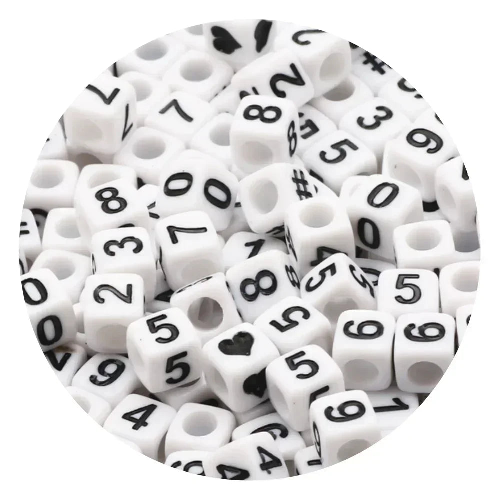 Acrylic Alphabet Beads for Jewelry Making - Mixed Letter Cubes