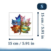 A jigsaw puzzle depicting a colorful forest scene with autumn leaves and a sunset, measuring 15 cm by 5.91 in.