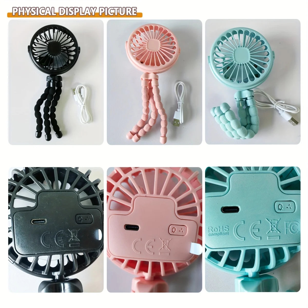 Flexible Mini USB Fan with Tripod Stand
