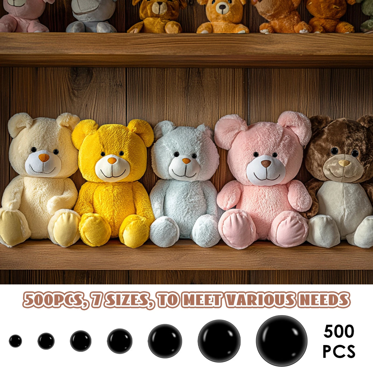 Plastic Doll Eyes for Crafts and Stuffed Animals (Multipack)