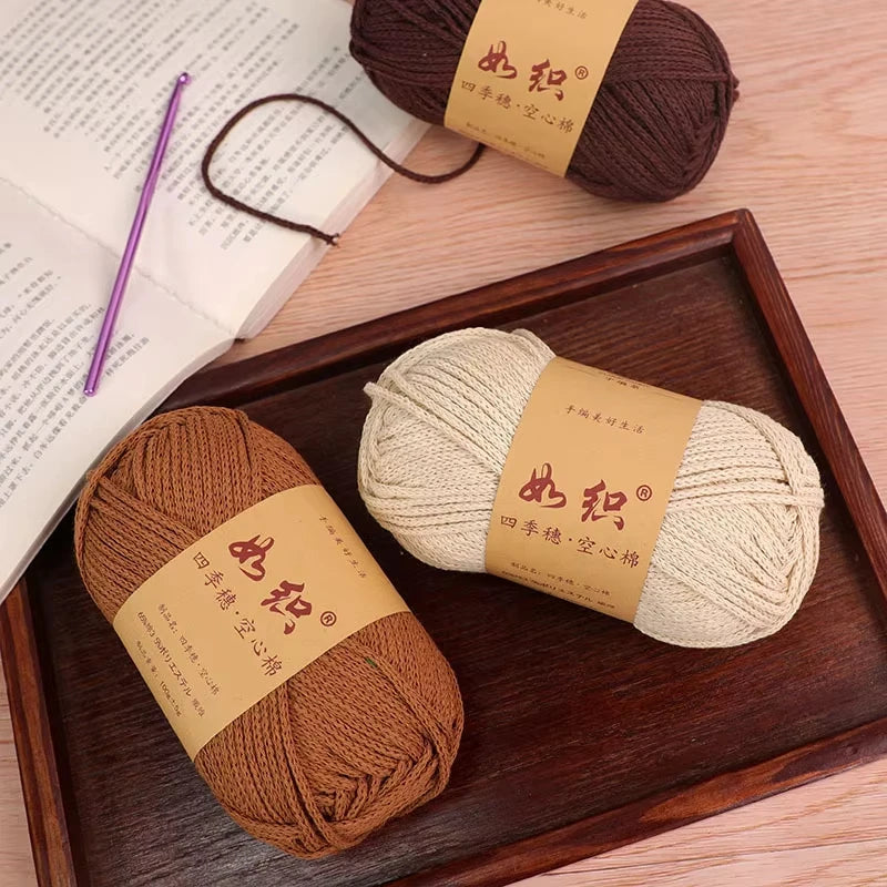 Soft Cotton Blend Crochet Yarn – 85m per Roll
