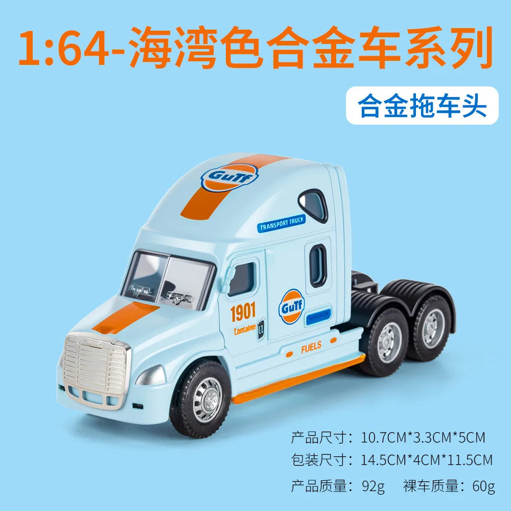 1:64 Scale Die-Cast Trailer Truck with Container - Gulf Racing Edition
