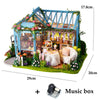 DIY Miniature Wooden Dollhouse Kit with LED Lights and Furniture