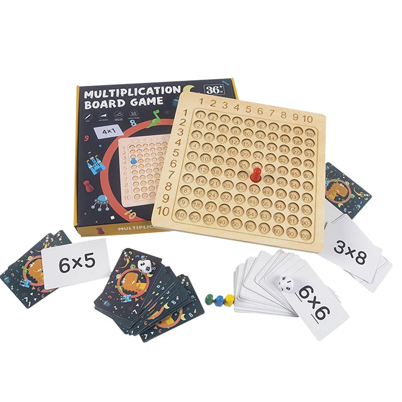 Wooden Multiplication Table Math Learning Toy for Kids