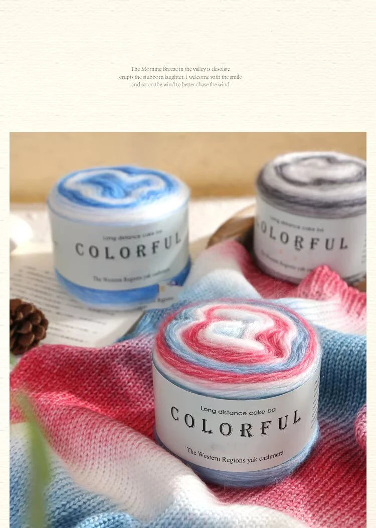 Gradient Cake Yarn – 200g Soft Wool Blend for Knitting & Crochet