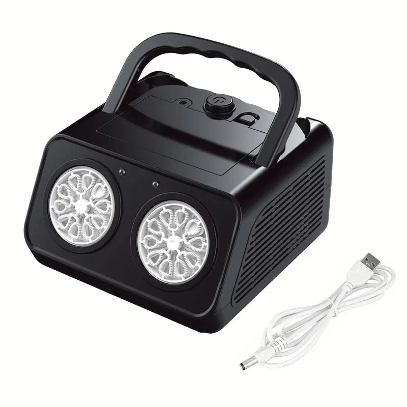 Automatic Bubble Machine with Dual Fans and LED Lights