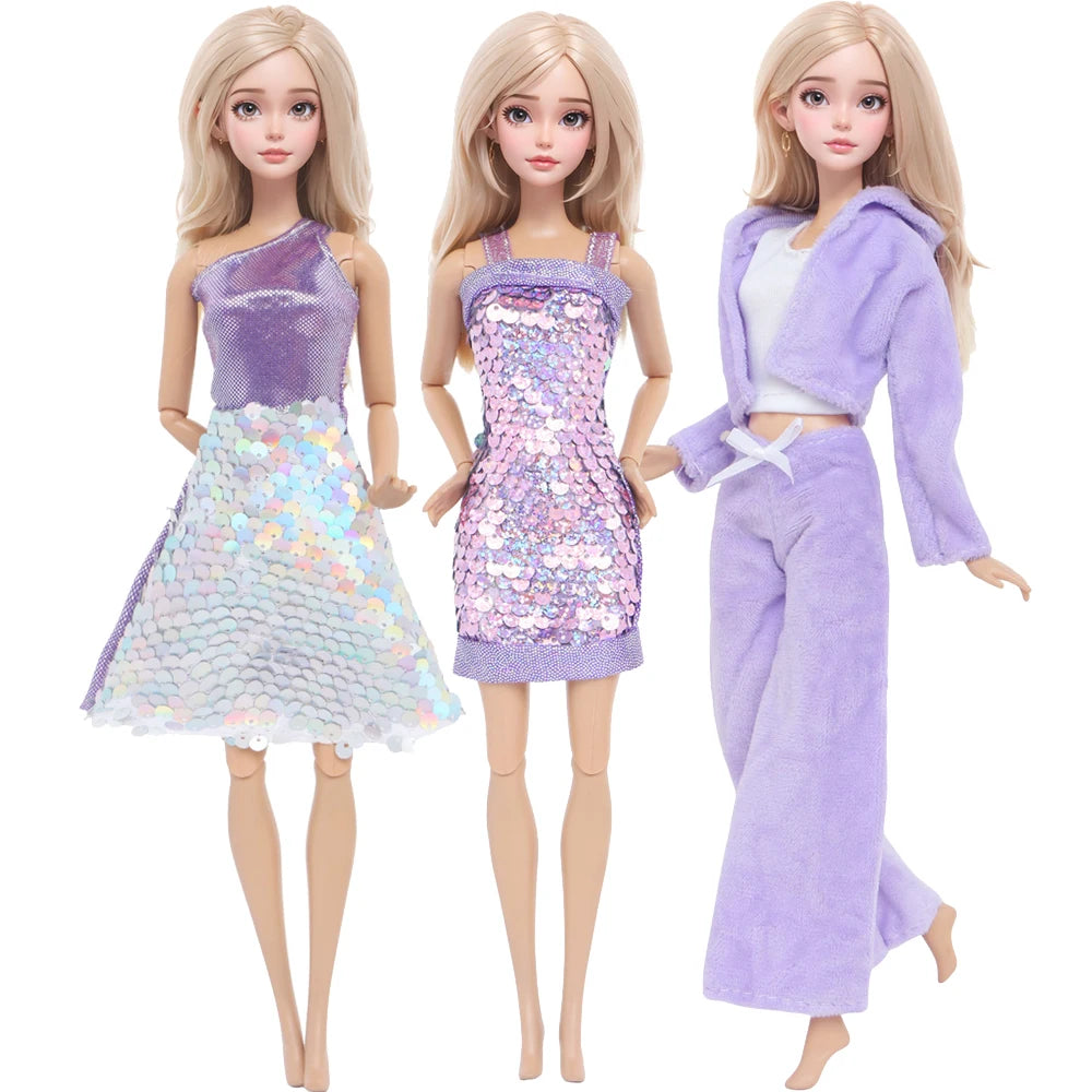 Sequin Doll Fashion Dress Set for 12-Inch Dolls
