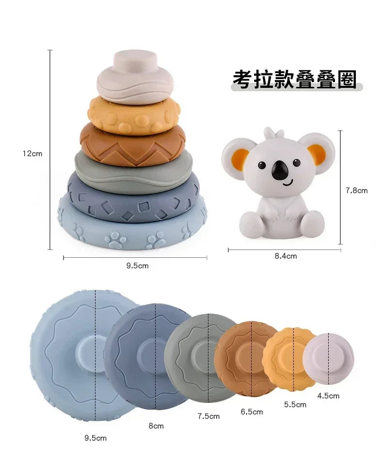 Soft Silicone Building Blocks for Babies - Stacking & Teething Toy