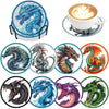 DIY Diamond Painting Coaster Kit with Holder – 8 Floral Resin Coasters