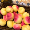 A basket filled with yellow and pink squishy stress balls.