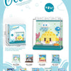 A collection of miniature building blocks featuring ocean animals like sharks, dolphins, and whales.