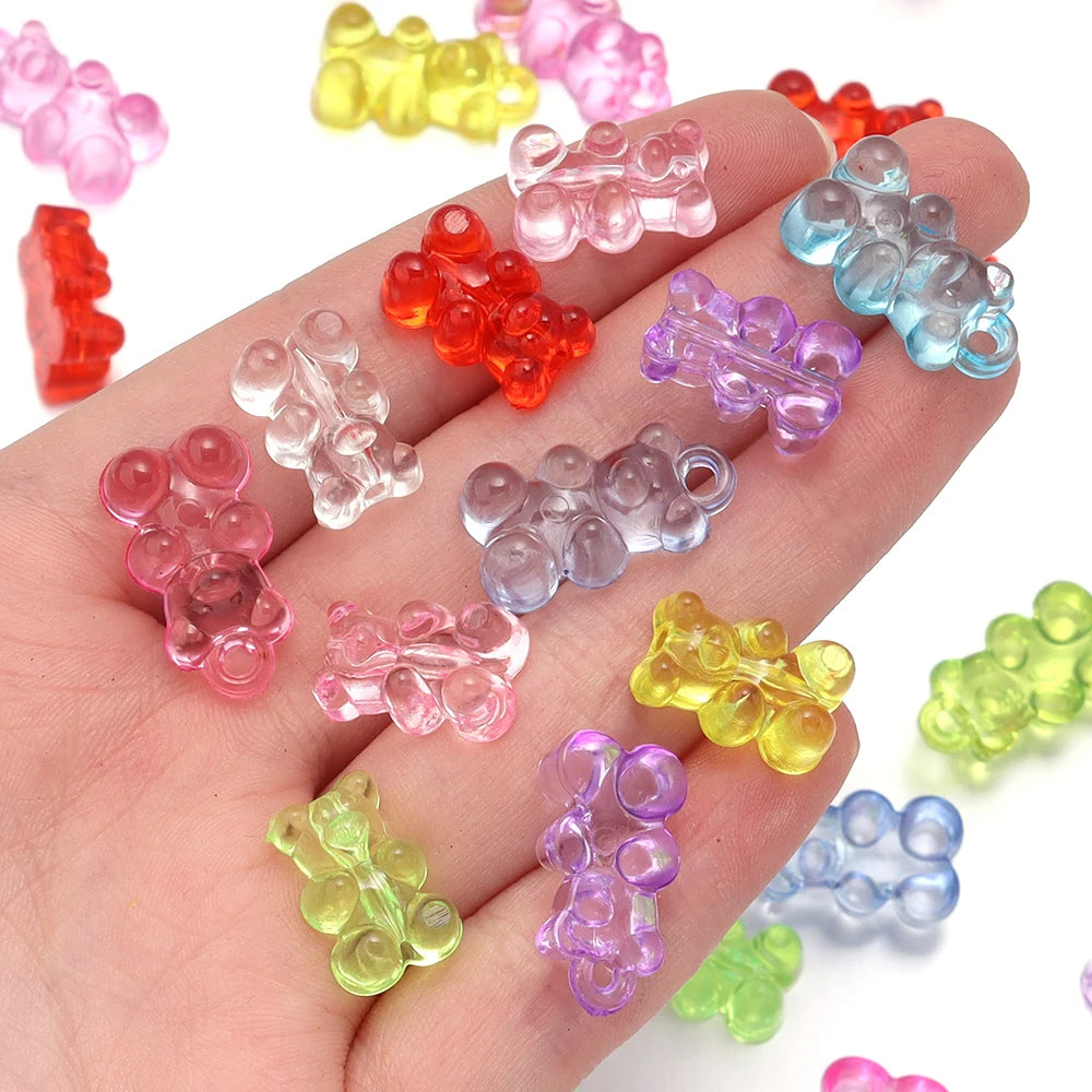 Colorful Gummy Bear Acrylic Beads for DIY Jewelry Making