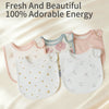 Soft Cotton Baby Bibs (5-Pack) with U-Shaped Catch-All Design