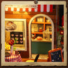 DIY Miniature Wooden Dollhouse Kit with LED Lights and Furniture