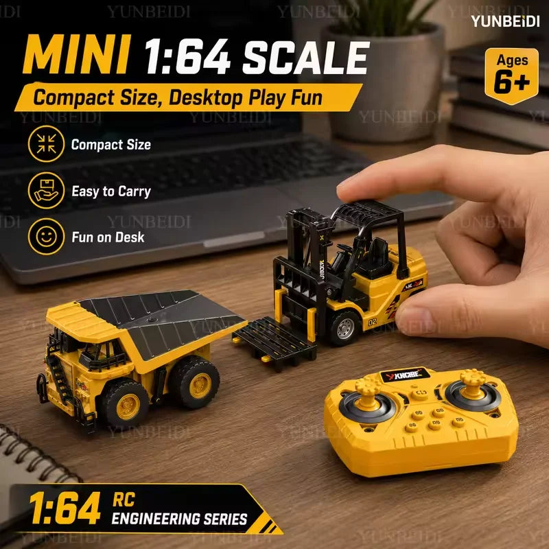 1:64 Scale Remote Control Engineering Vehicle with Lights and Sounds