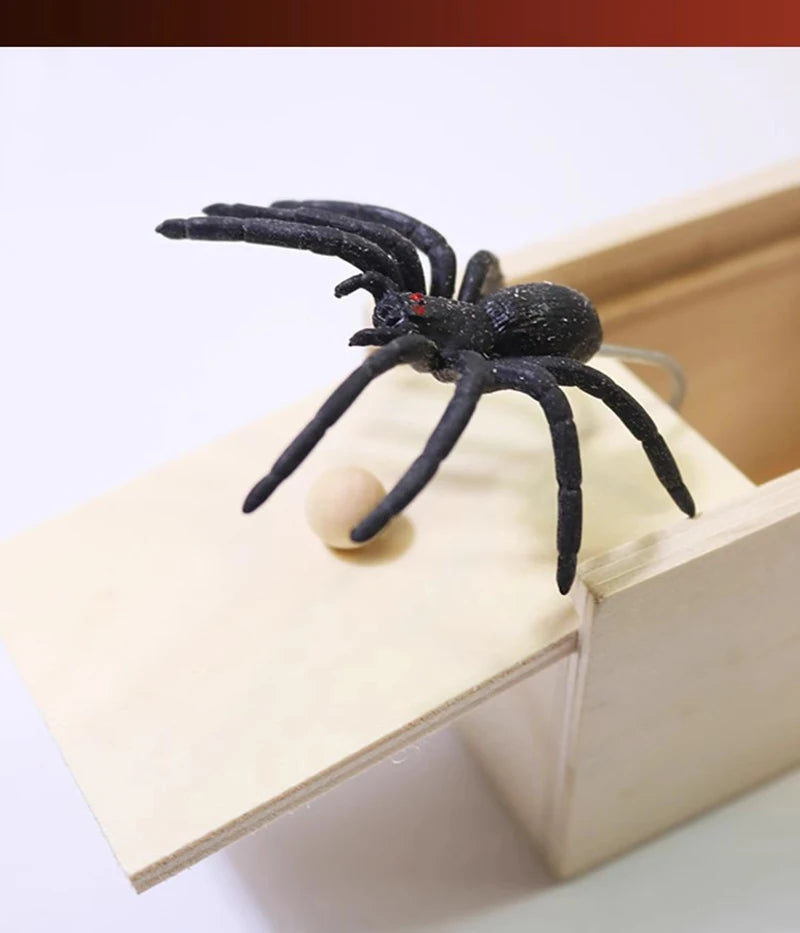 Wooden Spider Surprise Prank Box