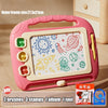 Pink magnetic drawing board for kids with brushes stamps and an album tool