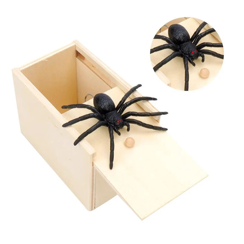 Wooden Spider Surprise Prank Box