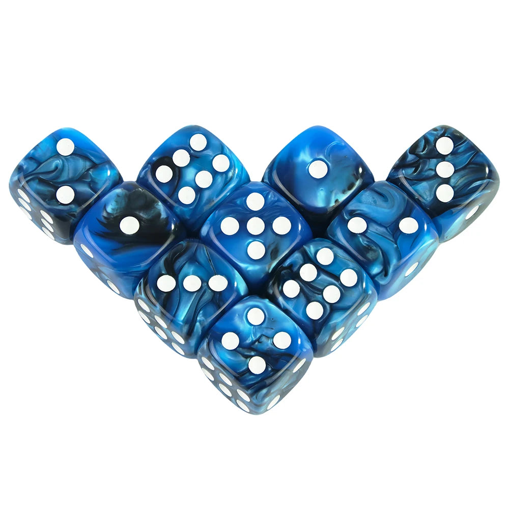 12mm Acrylic Dice Set – Mixed Colors, 10-Pack for Tabletop Gaming