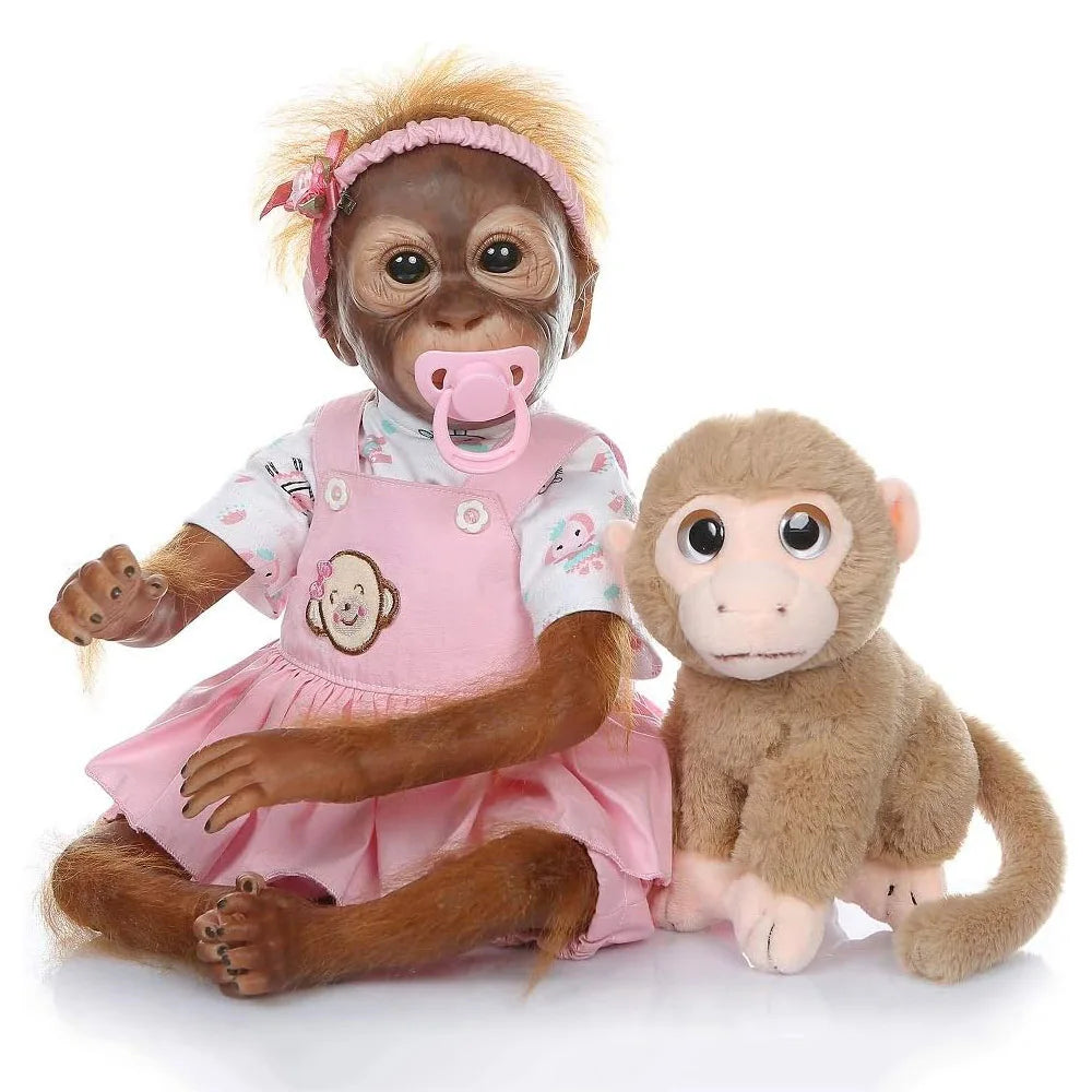 Realistic Silicone Monkey Reborn Doll – 50cm Lifelike Baby Ape