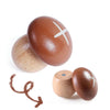 A set of magnetic wooden fruit and vegetable cutting toys including an egg, with a wooden cutting board and another egg.