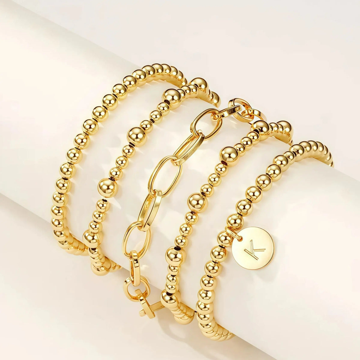 Gold & Silver Round Bead Assortment for DIY Jewelry Making
