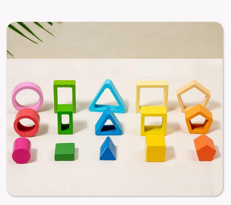 Montessori Wooden Sorting & Stacking Toy for Toddlers