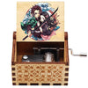 Hand-Cranked Wooden Music Box – Demon Slayer Carved Design