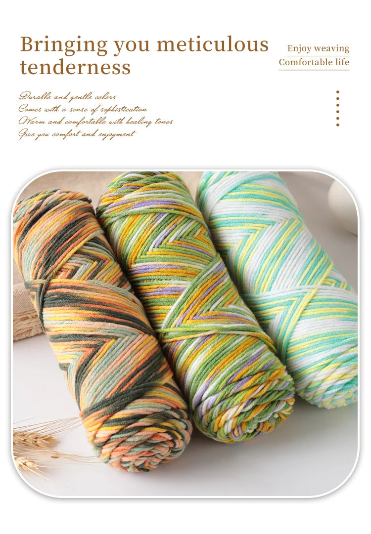 Multicolor Gradient Dyed Acrylic Yarn for Knitting & Crochet