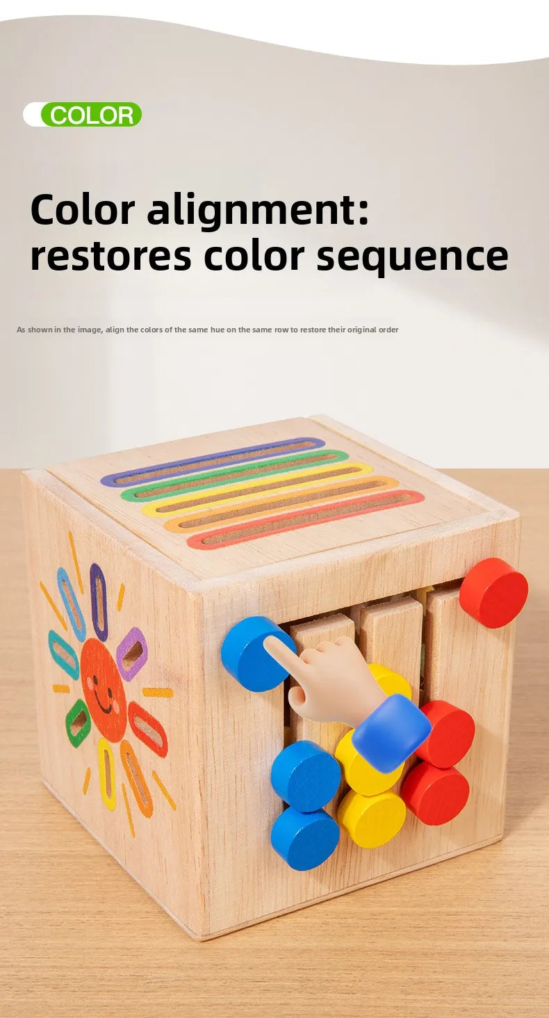 5-in-1 Wooden Shape & Color Sorting Toy for Toddlers