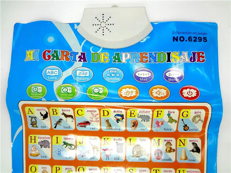 Bilingual English-Spanish Interactive Learning Poster for Toddlers