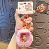 Retro Mini TV Keychain with Light-Up Surprise Doll