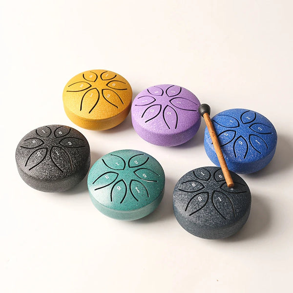 Mini Steel Tongue Drum with Mallet – 6 Notes, Portable Hand Pan for Meditation & Yoga