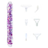 Glow-in-the-dark diamond painting pen with six interchangeable tips displayed in various forms.