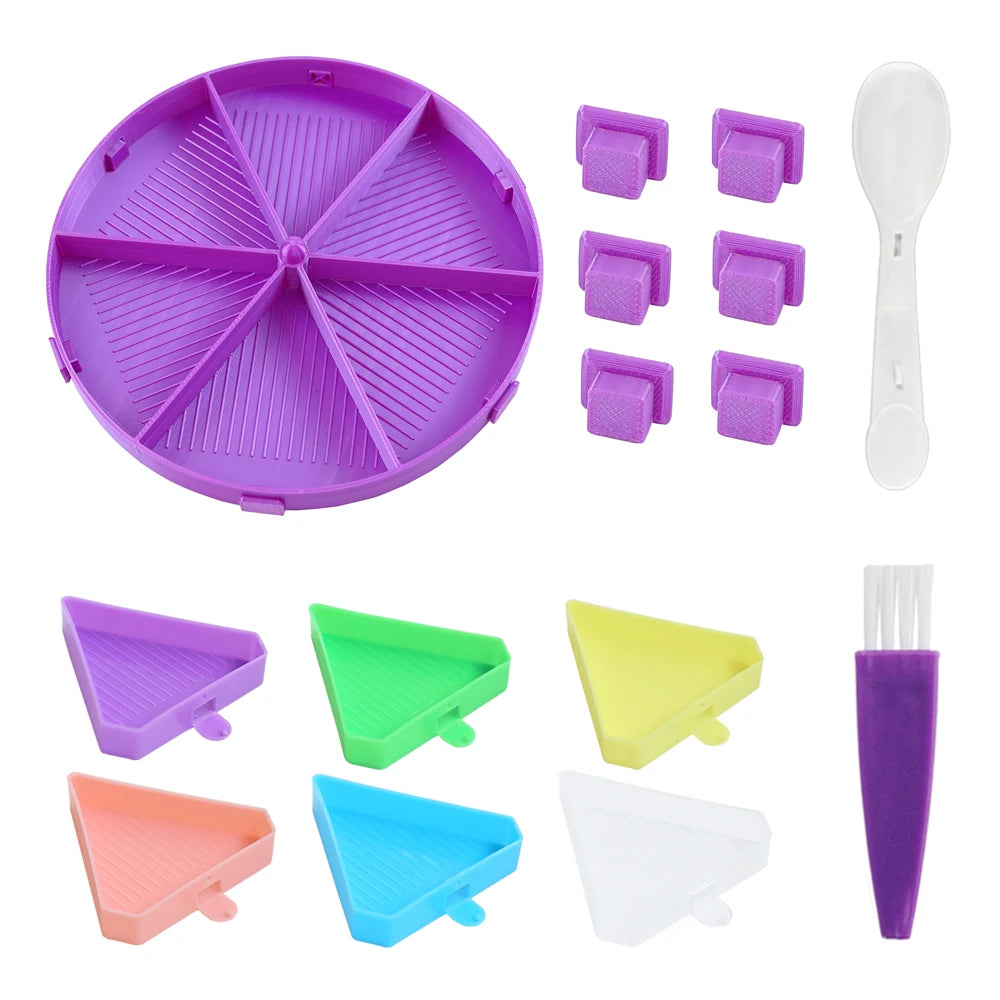 Rotating Diamond Painting Storage Tray with Divided Compartments
