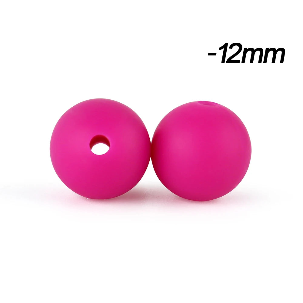 12mm Silicone Beads for DIY Jewelry Making & Crafts (20/50/100 Pack)